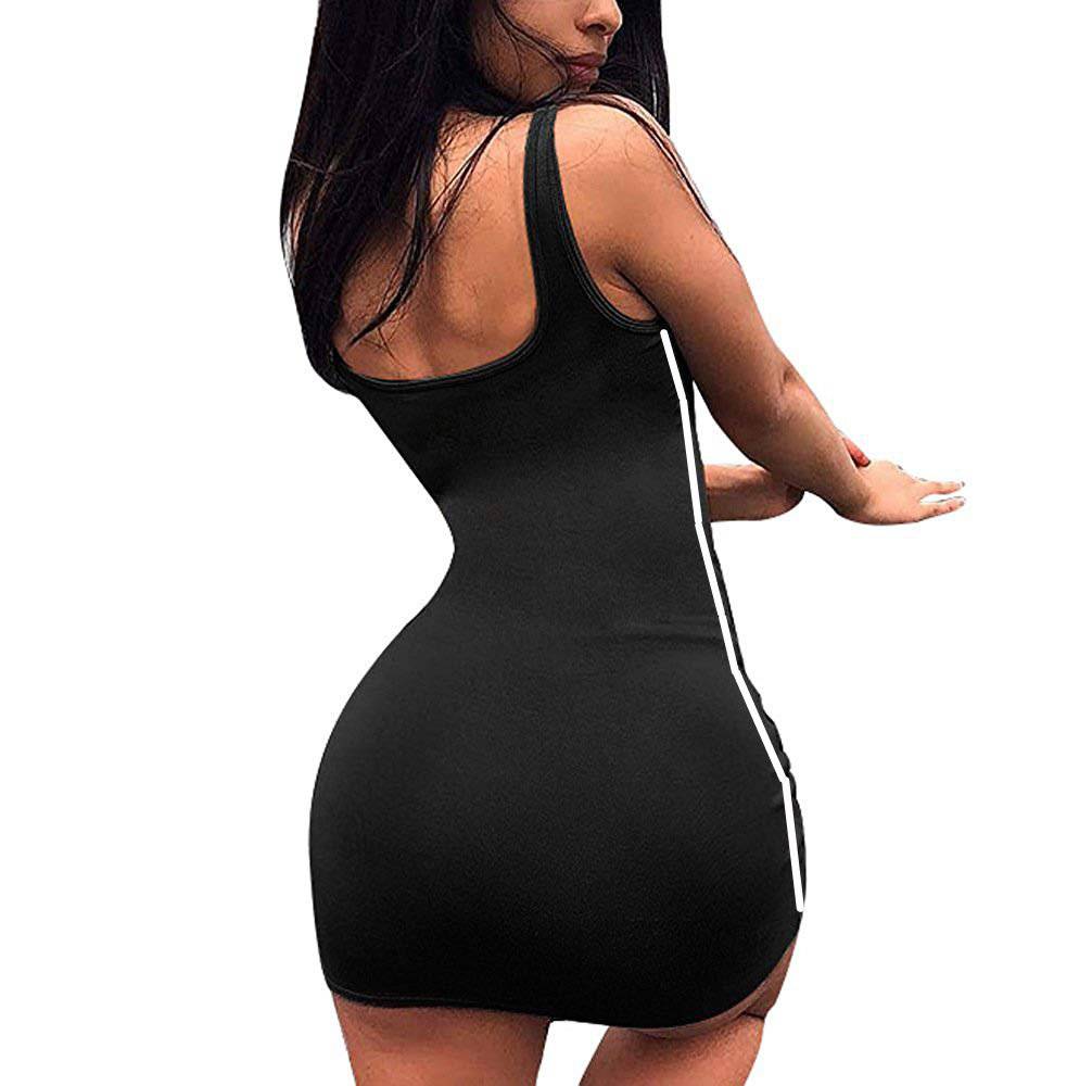 FREE SHIPPING Sexy Women Summer Dress Bandage Bodycon Sleeveless Evening Party Club Short Mini Dress 2019 Fashion Women Clothes L0265 ZSIIBO Sexy Women Summer Dress Bandage Bodycon Sleeveless Evening Party Club Short Mini Dress 2019 Fashion Women Clothes