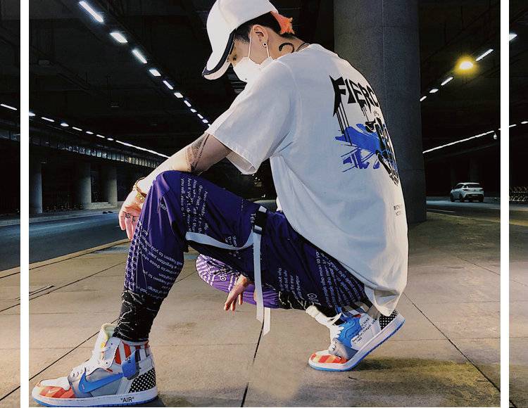 2021 New Streetwear Harem Pants Letter Print OG07