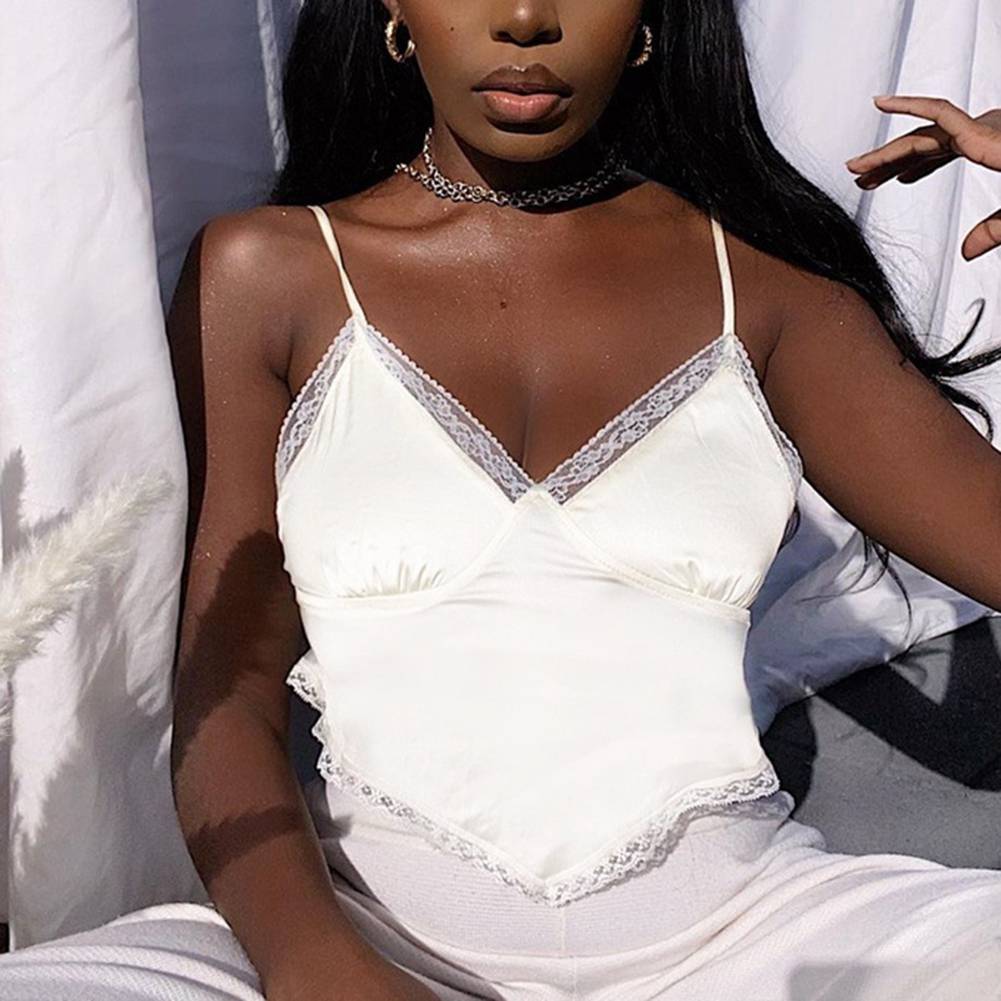 Satin Crop Tops Streetwear Spaghetti Strap OG0736