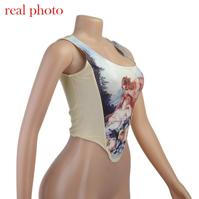 FREE SHIPPING Aesthetic Print Crop Tops Corset OG0742 FREE SHIPPING Aesthetic Print Crop Tops Corset OG0742