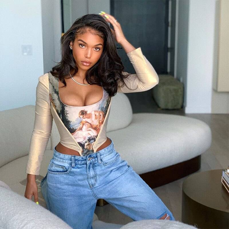 FREE SHIPPING Aesthetic Print Crop Tops Corset OG0742 FREE SHIPPING Aesthetic Print Crop Tops Corset OG0742