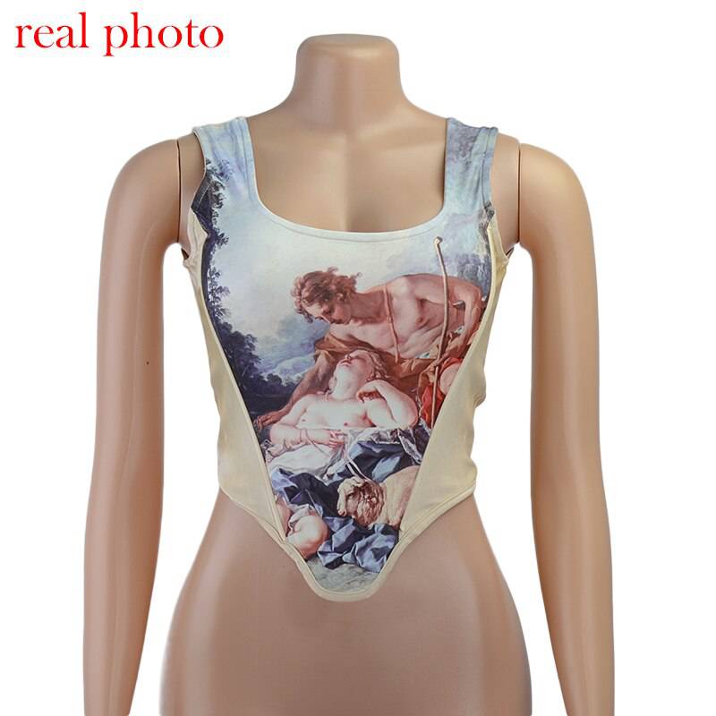 FREE SHIPPING Aesthetic Print Crop Tops Corset OG0742 FREE SHIPPING Aesthetic Print Crop Tops Corset OG0742