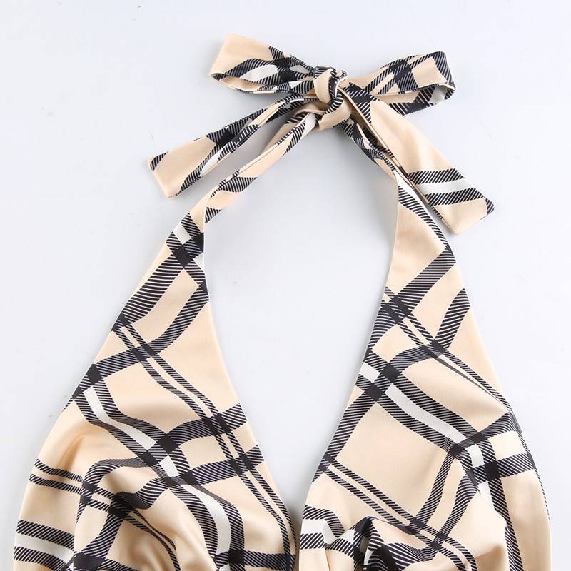 Vintage Retro y2k Crop Tops for Women Sexy Backless Ribbed Lace-up Camisole Harajuku Aesthetic 90s Halter Tops Tee Cuteandpsycho