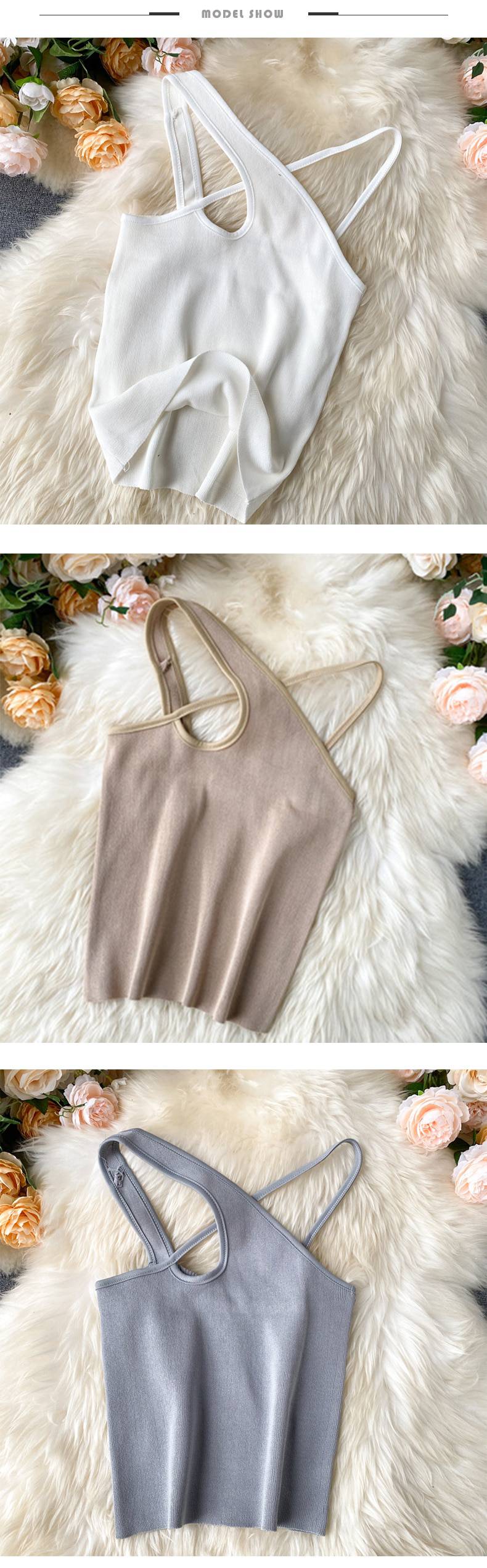 Sexy Cross Camis Slim Female Camisole Summer Hollow Out Streetwear Sleeveless Crop Top Solid Color Cotton Basic Women Camisole Sexy Cross Camis Slim Female Camisole Summer Hollow Out Streetwear Sleeveless Crop Top Solid Color Cotton Basic Women Camisole