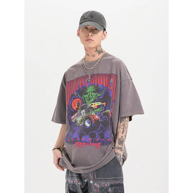 FREE SHIPPING Grave Digger Oversize T-Shirts OG0751 FREE SHIPPING Grave Digger Oversize T-Shirts OG0751