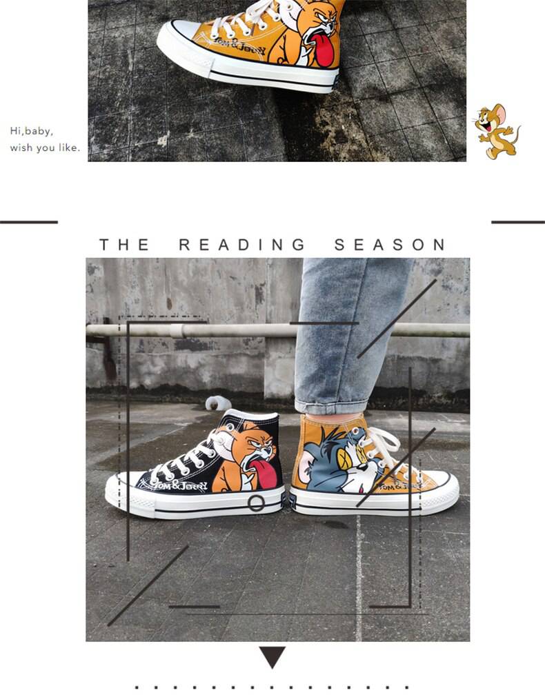 Cartoon Printed Canvas Sneakers Women Fashion Casual Vulcanized Flat Trainers Shoes Women Platform High Top Sneakers Espadrilles Cartoon Printed Canvas Sneakers Women Fashion Casual Vulcanized Flat Trainers Shoes Women Platform High Top Sneakers Espadrilles