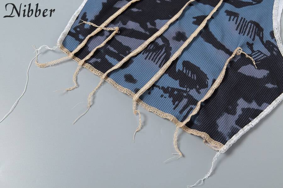 Nibber bodycon Tie-dye casual tank top female Gothic street Patchwork camisole summer club sleeveless knitting crop tops femme Nibber bodycon Tie-dye casual tank top female Gothic street Patchwork camisole summer club sleeveless knitting crop tops femme