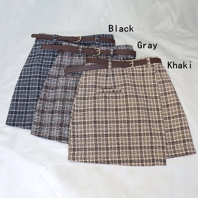 Vintage Casual Plaid High Waist Skirt OG0761 Vintage Casual Plaid High Waist Skirt OG0761