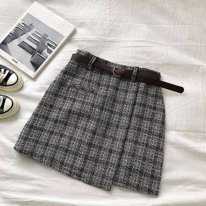 Vintage Casual Plaid High Waist Skirt OG0761 Vintage Casual Plaid High Waist Skirt OG0761