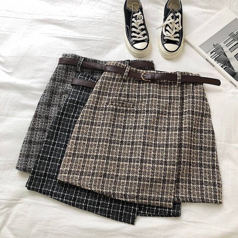 Vintage Casual Plaid High Waist Skirt OG0761 Vintage Casual Plaid High Waist Skirt OG0761