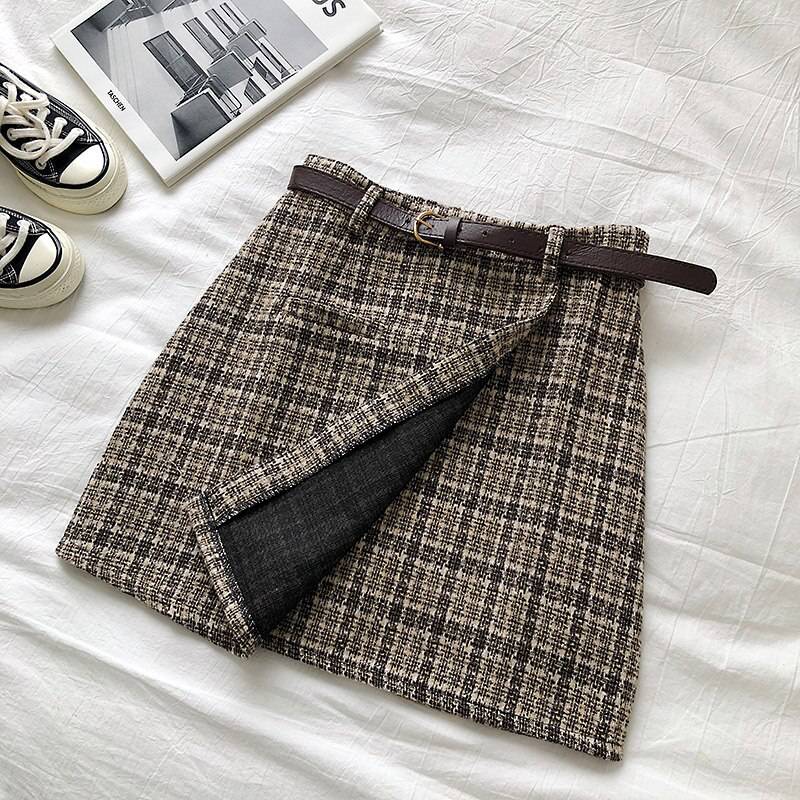 Vintage Casual Plaid High Waist Skirt OG0761 Vintage Casual Plaid High Waist Skirt OG0761