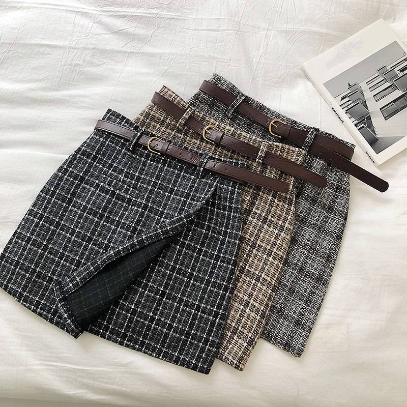 Vintage Casual Plaid High Waist Skirt OG0761 Vintage Casual Plaid High Waist Skirt OG0761