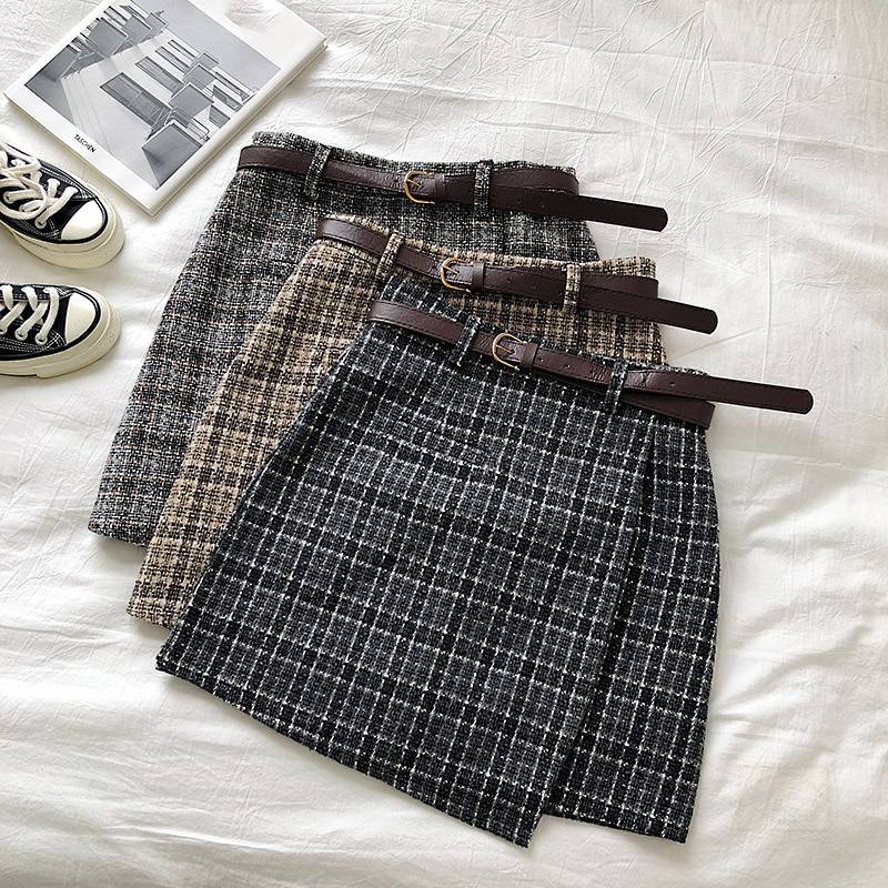 Vintage Casual Plaid High Waist Skirt OG0761 Vintage Casual Plaid High Waist Skirt OG0761