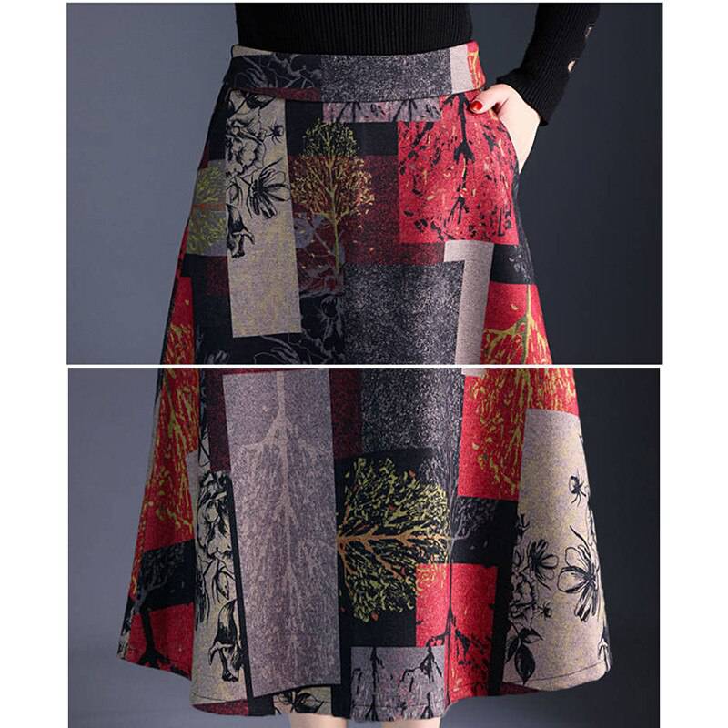 Elegant Vintage Aesthetic Long Skirts Print OG0763 Elegant Vintage Aesthetic Long Skirts Print OG0763