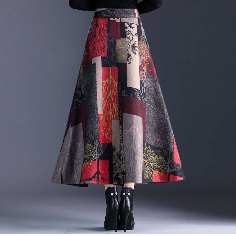 Elegant Vintage Aesthetic Long Skirts Print OG0763 Elegant Vintage Aesthetic Long Skirts Print OG0763
