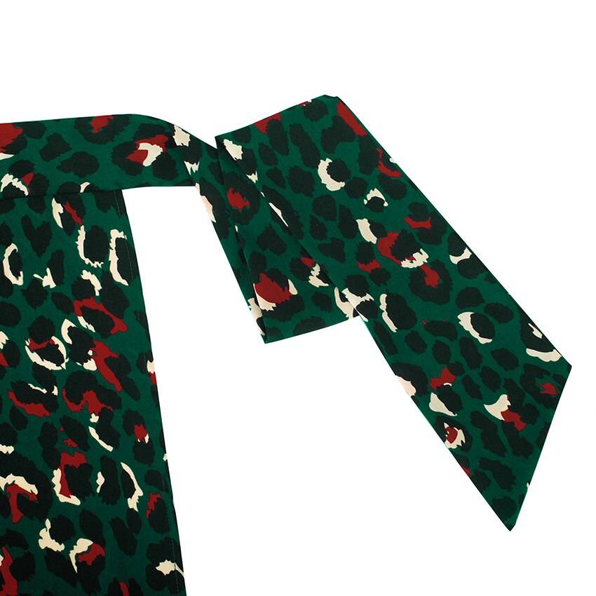 Green Vintage Midi Skirt Leopard Print OG0764 Green Vintage Midi Skirt Leopard Print OG0764