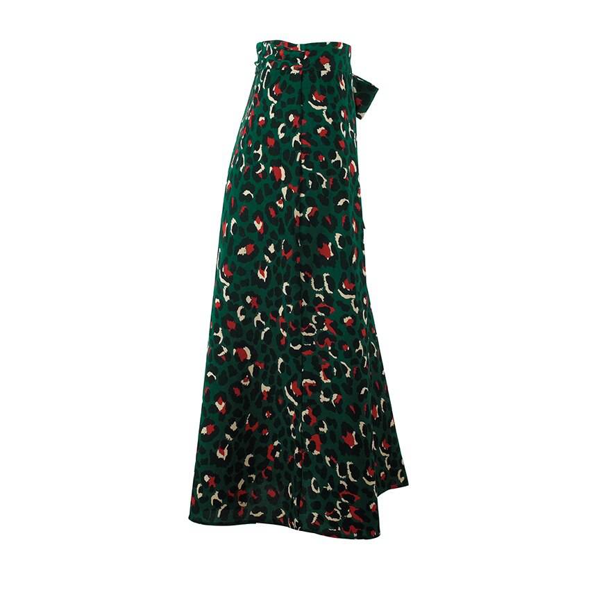 Green Vintage Midi Skirt Leopard Print OG0764 Green Vintage Midi Skirt Leopard Print OG0764