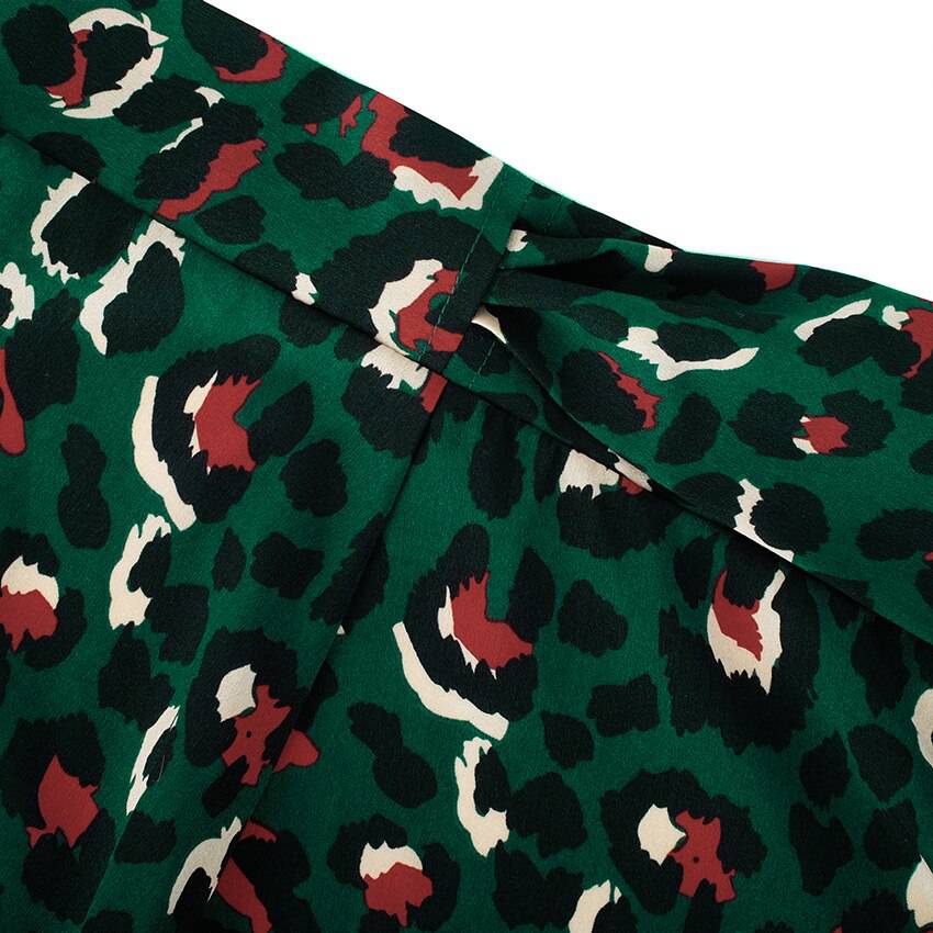 Green Vintage Midi Skirt Leopard Print OG0764 Green Vintage Midi Skirt Leopard Print OG0764
