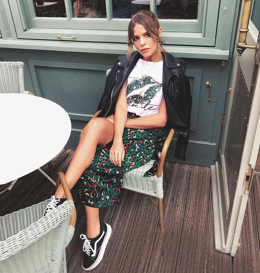 Green Vintage Midi Skirt Leopard Print OG0764 Green Vintage Midi Skirt Leopard Print OG0764