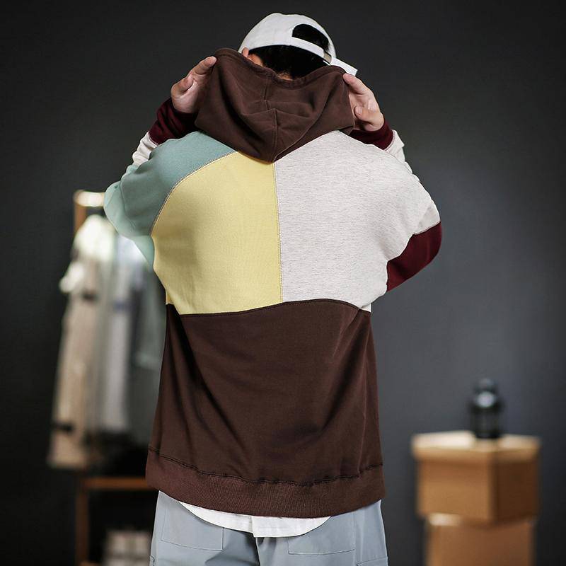 2021 Trends Casual Men Hoodies Patchwork Combine Color OUT0772 2021 Trends Casual Men Hoodies Patchwork Combine Color OUT0772