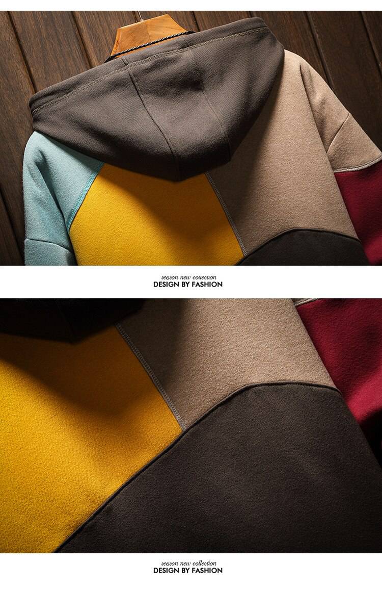 2021 Trends Casual Men Hoodies Patchwork Combine Color OUT0772 2021 Trends Casual Men Hoodies Patchwork Combine Color OUT0772