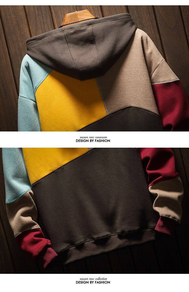2021 Trends Casual Men Hoodies Patchwork Combine Color OUT0772 2021 Trends Casual Men Hoodies Patchwork Combine Color OUT0772