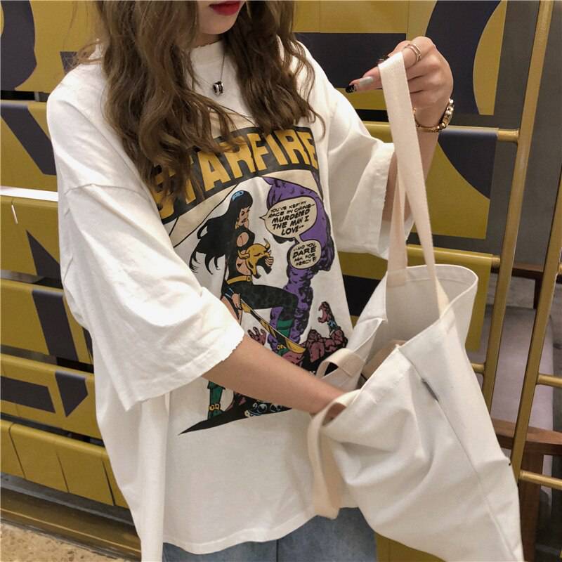 Starfire Comics Cartoon Printed T-Shirt OUT0773 Starfire Comics Cartoon Printed T-Shirt OUT0773