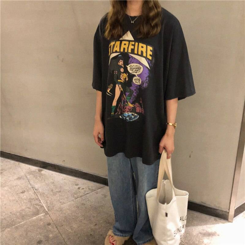 Starfire Comics Cartoon Printed T-Shirt OUT0773 Starfire Comics Cartoon Printed T-Shirt OUT0773