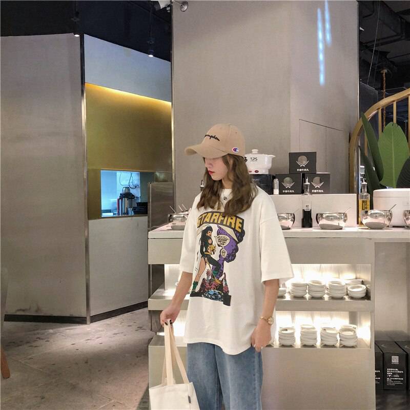 Starfire Comics Cartoon Printed T-Shirt OUT0773 Starfire Comics Cartoon Printed T-Shirt OUT0773