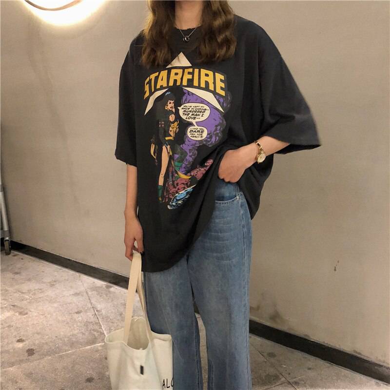 Starfire Comics Cartoon Printed T-Shirt OUT0773 Starfire Comics Cartoon Printed T-Shirt OUT0773