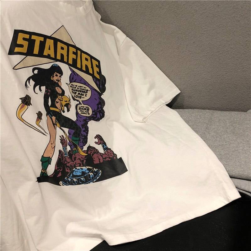 Starfire Comics Cartoon Printed T-Shirt OUT0773 Starfire Comics Cartoon Printed T-Shirt OUT0773