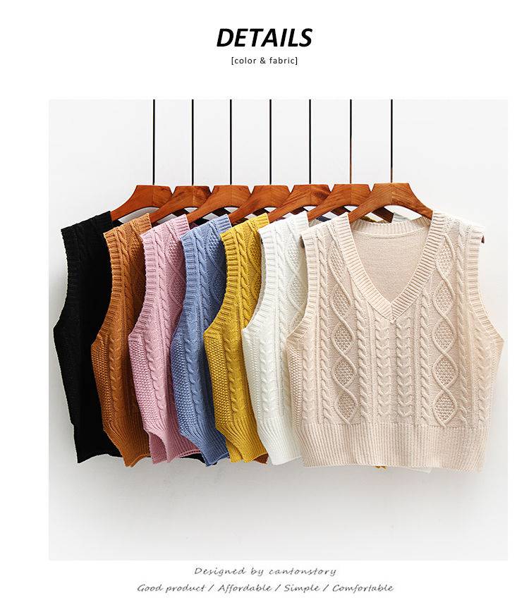 Women Outwear Vest Solid Sleeveless Knitted OUT0775 Women Outwear Vest Solid Sleeveless Knitted OUT0775