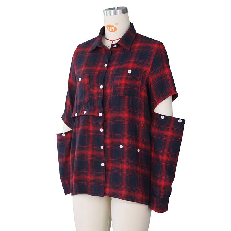 Winter Women Shirt Vintage Oversize Plaid Shirt Pockets Long Sleeve Turn-Down Collar Thick Blouse Autumn Casual Warm Outwear