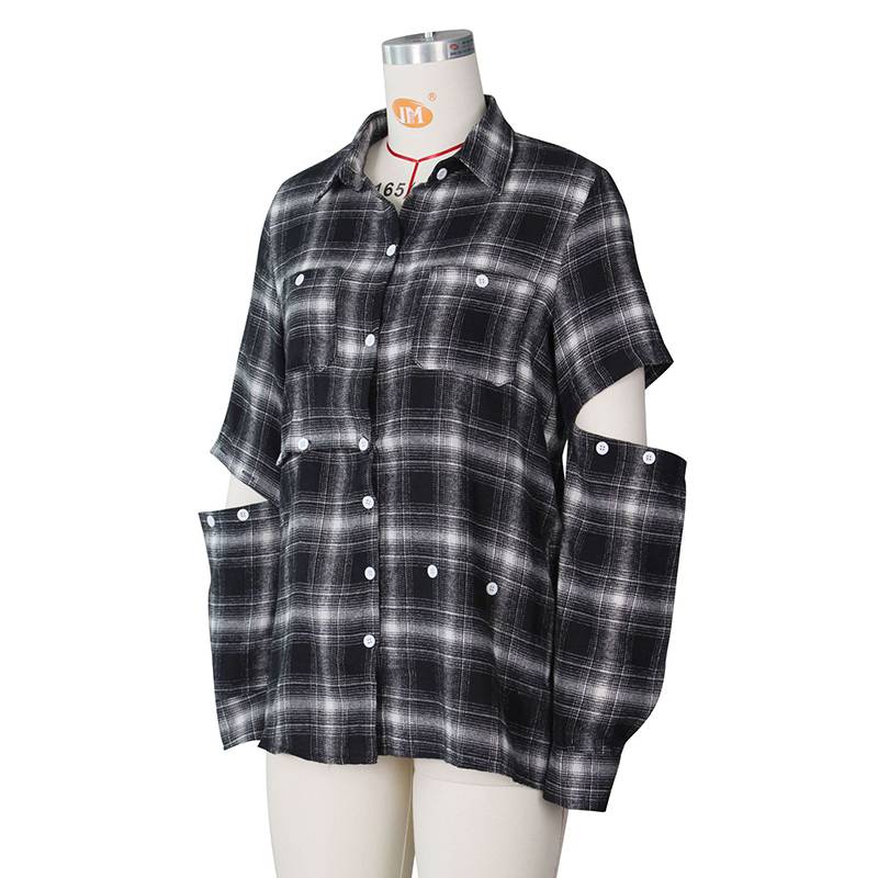 Winter Women Shirt Vintage Oversize Plaid Shirt Pockets Long Sleeve Turn-Down Collar Thick Blouse Autumn Casual Warm Outwear