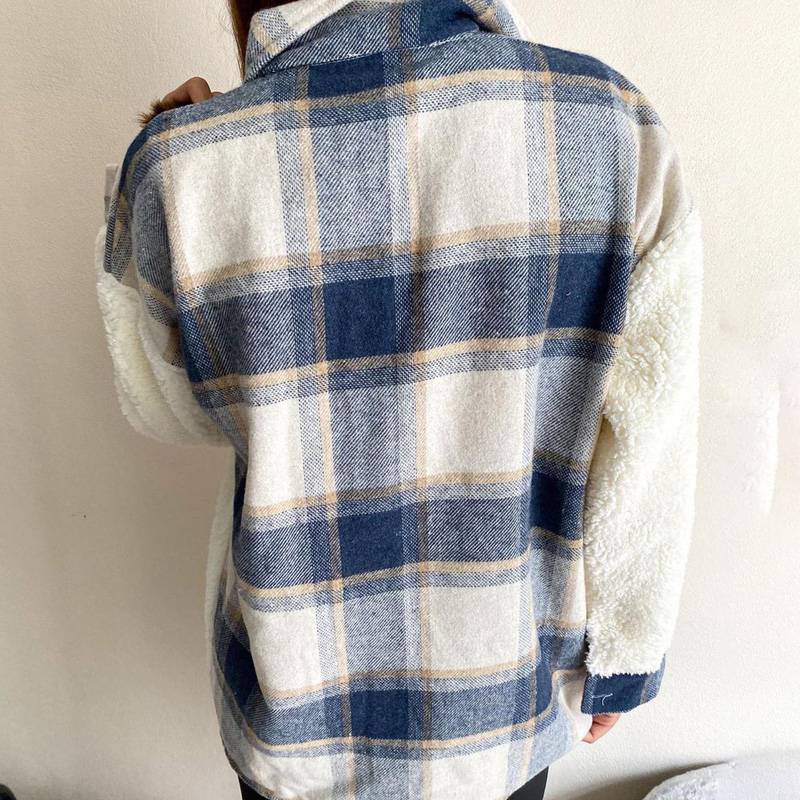 Winter Outerwear Vintage Oversize Fluffy Plaid Shirt OUT0777