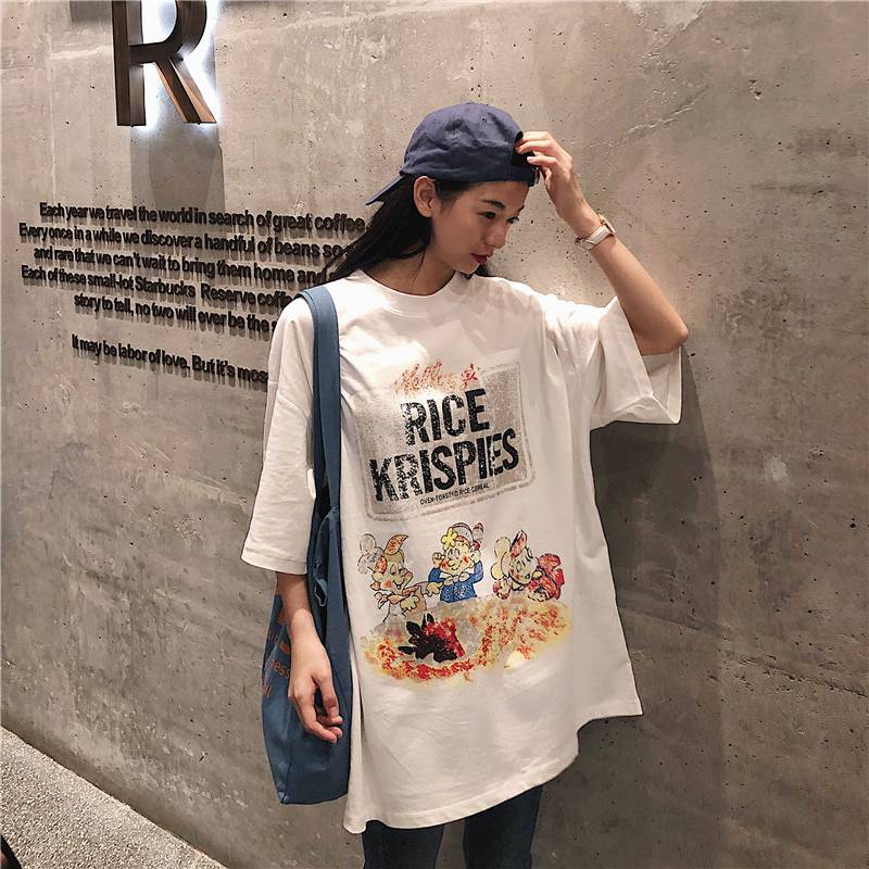 Rice Krispies Oversized T-Shirt Cartoon Print OUT0779