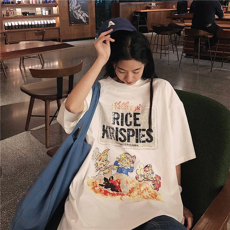 Rice Krispies Oversized T-Shirt Cartoon Print OUT0779