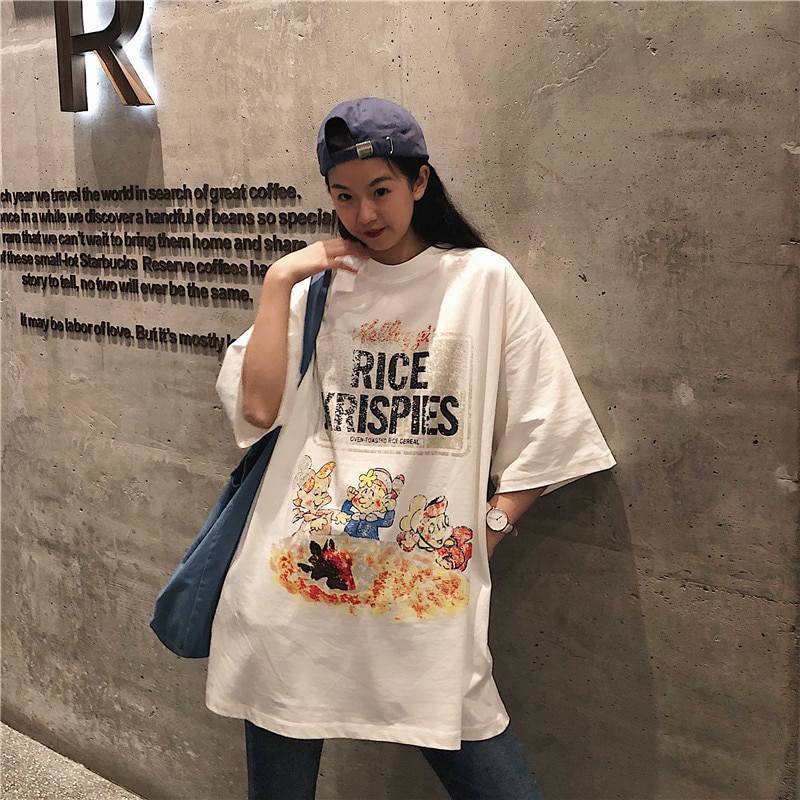 Rice Krispies Oversized T-Shirt Cartoon Print OUT0779