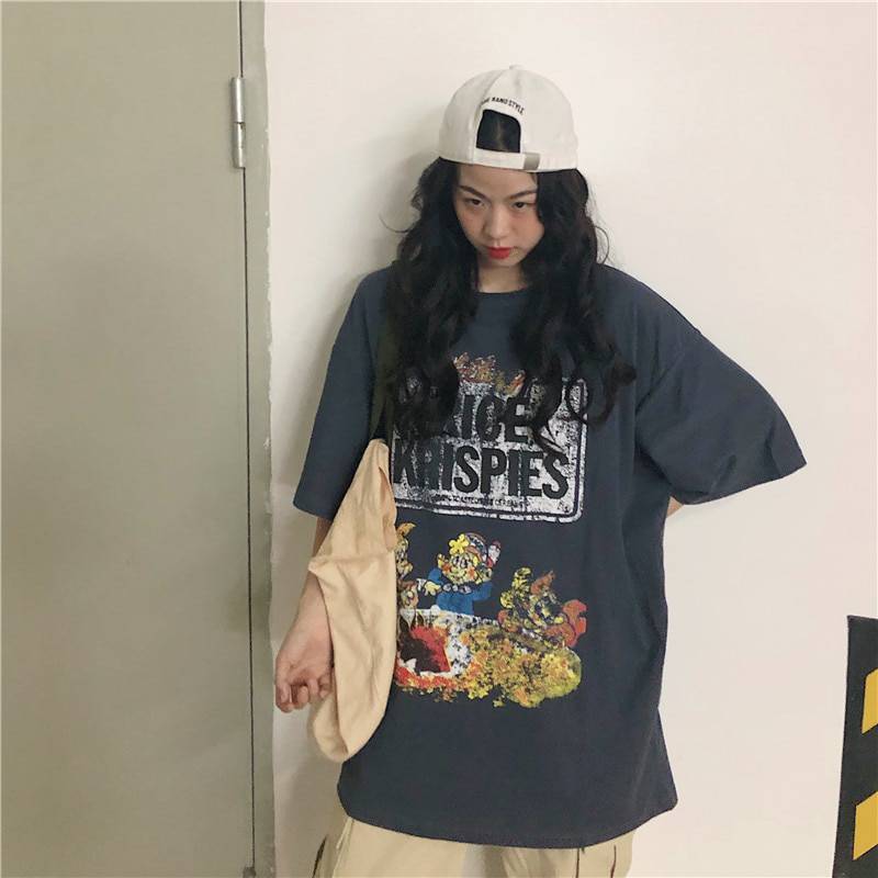 Rice Krispies Oversized T-Shirt Cartoon Print OUT0779