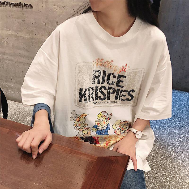 Rice Krispies Oversized T-Shirt Cartoon Print OUT0779