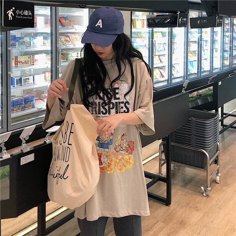 Rice Krispies Oversized T-Shirt Cartoon Print OUT0779