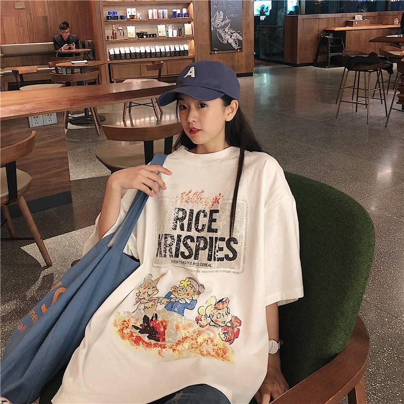 Rice Krispies Oversized T-Shirt Cartoon Print OUT0779