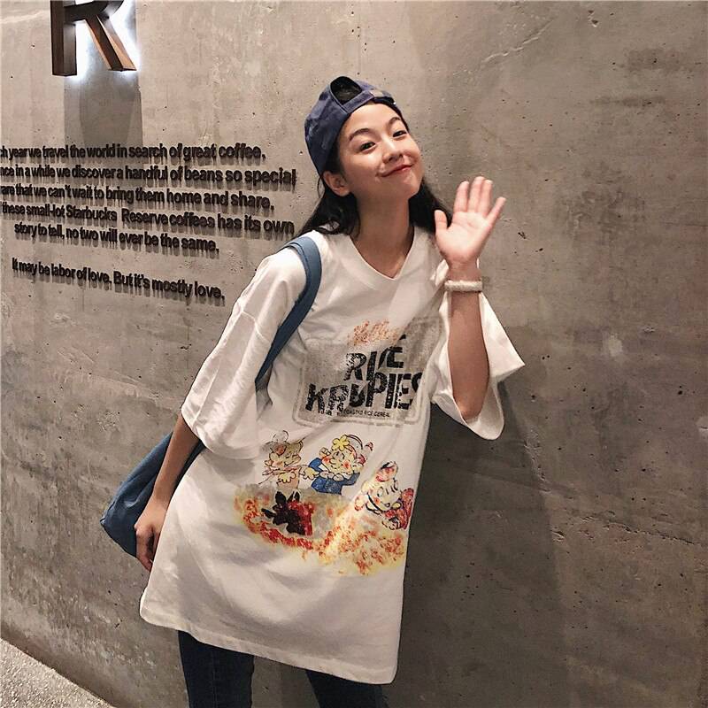 Rice Krispies Oversized T-Shirt Cartoon Print OUT0779