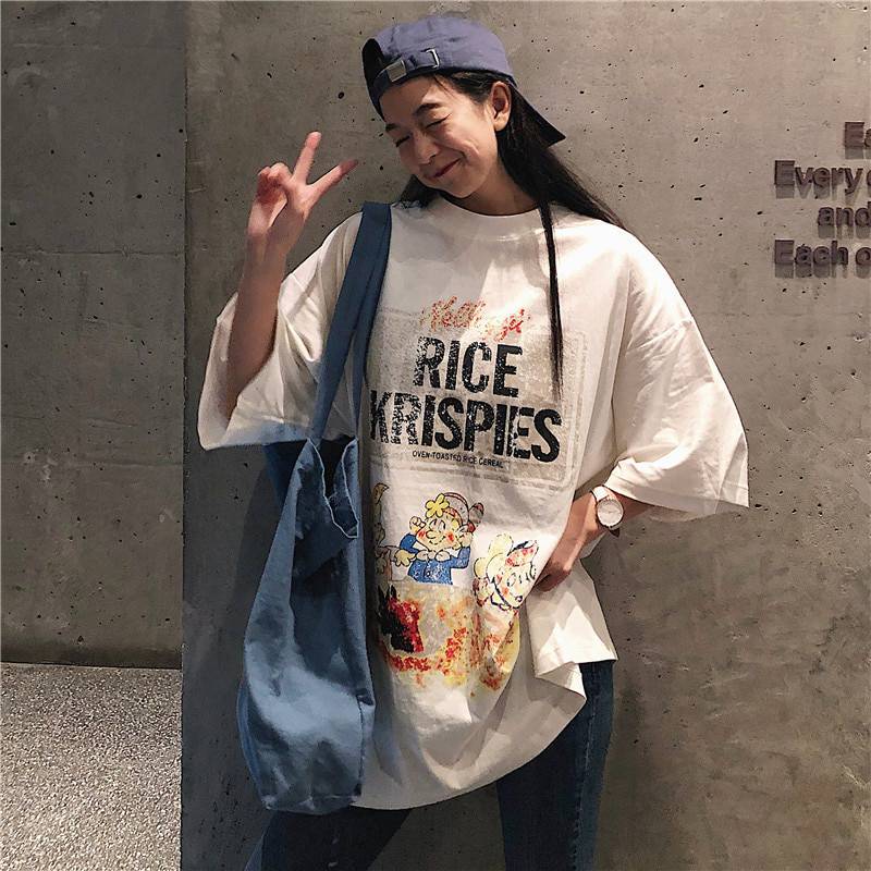 Rice Krispies Oversized T-Shirt Cartoon Print OUT0779