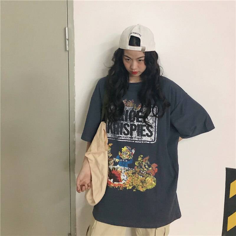 Rice Krispies Oversized T-Shirt Cartoon Print OUT0779