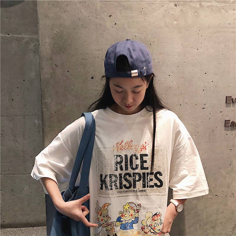 Rice Krispies Oversized T-Shirt Cartoon Print OUT0779