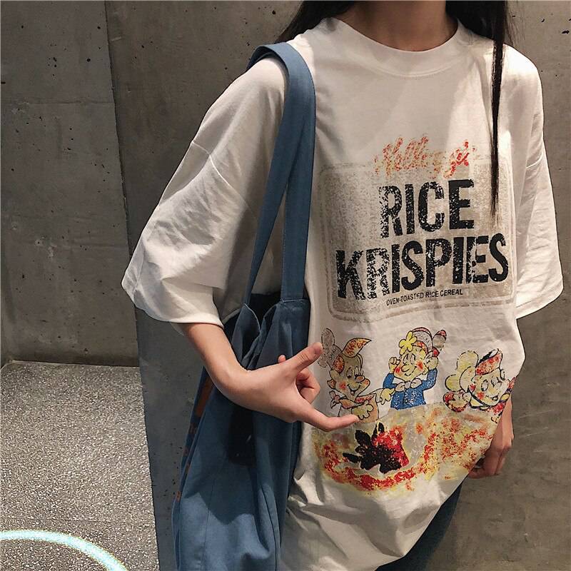 Rice Krispies Oversized T-Shirt Cartoon Print OUT0779