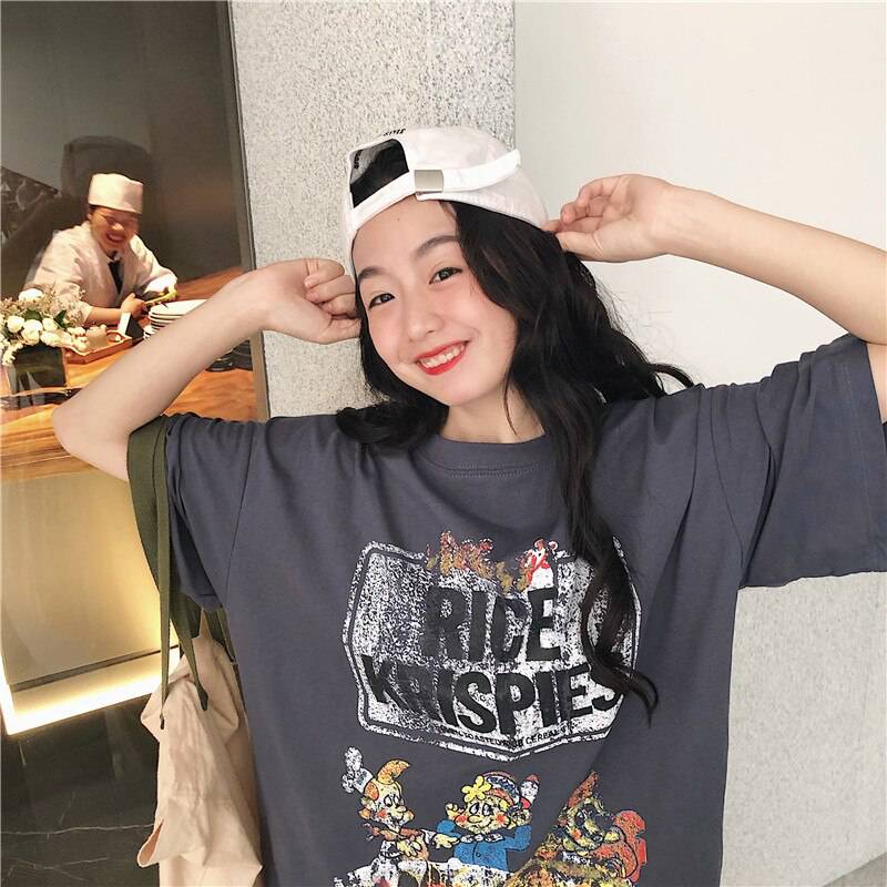 Rice Krispies Oversized T-Shirt Cartoon Print OUT0779