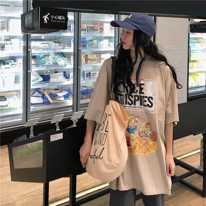 Rice Krispies Oversized T-Shirt Cartoon Print OUT0779