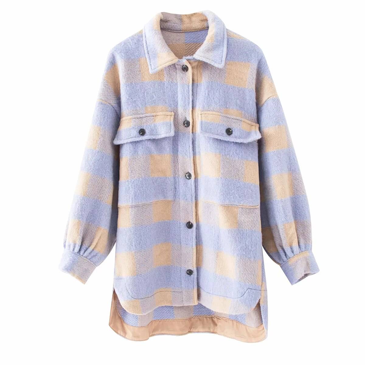 Casual Winter Oversize Plaid Wool Coat OUT0780